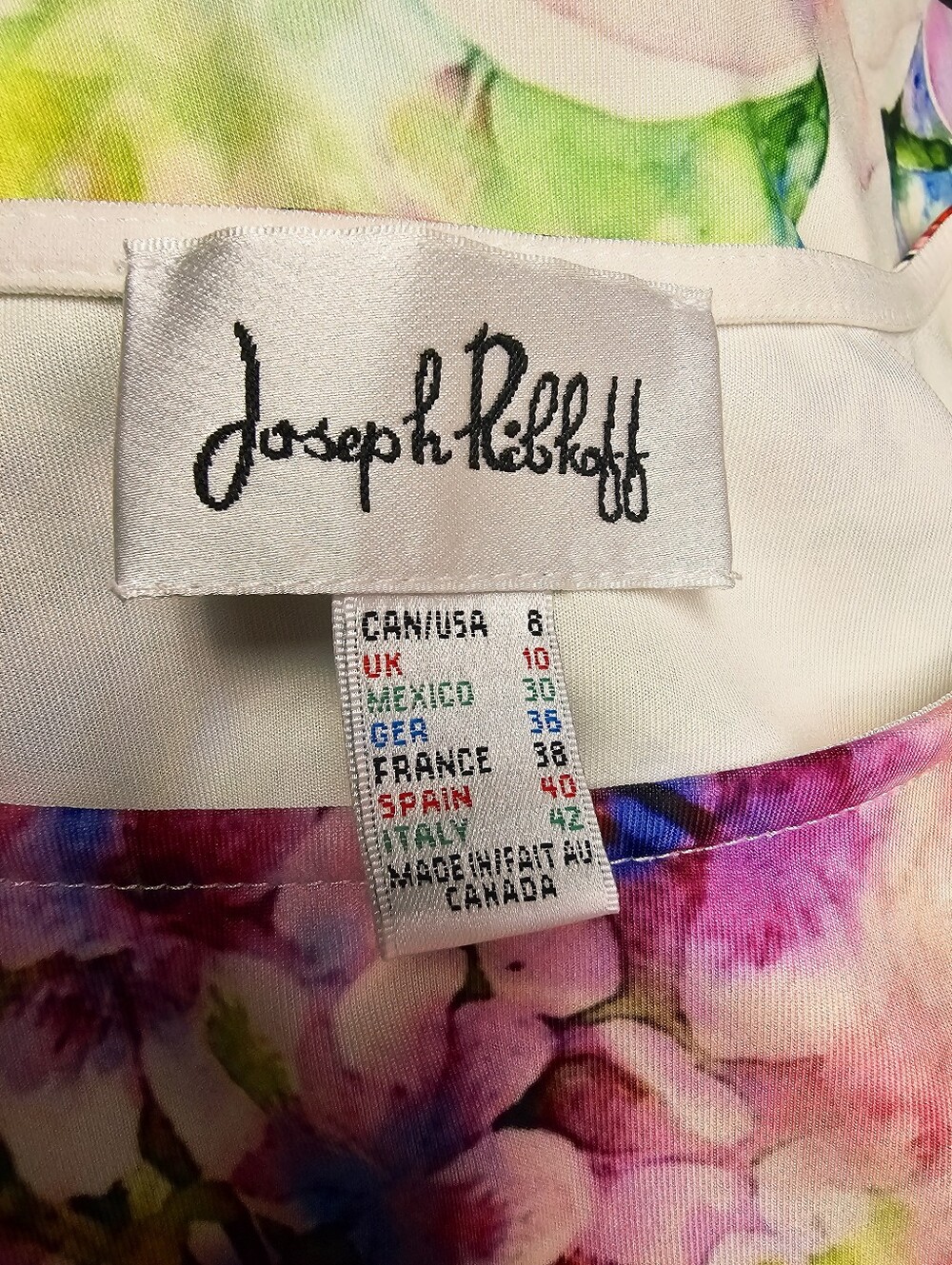 Joseph Ribkoff Sleeveless Multicolor Floral Print Sleeveless Sheath Dress Size 8 - Picture 4 of 4